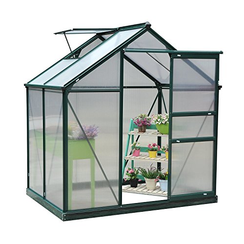 2 Outsunny+Polycarbonate+Walk+Garden+Greenhouse
