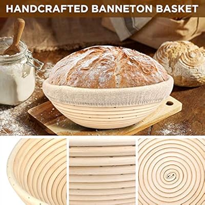 Bread Proofing Basket With Bread Scoring Lame Bakers Couche Dough