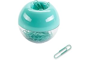 MEI YI TIAN 100pcs 28mm Mint Green Paper Clips Medium in Mint Paper Clips Dispensers Holder Paperclips Storage Case for Desk Organizer Accessories (Mint Green)