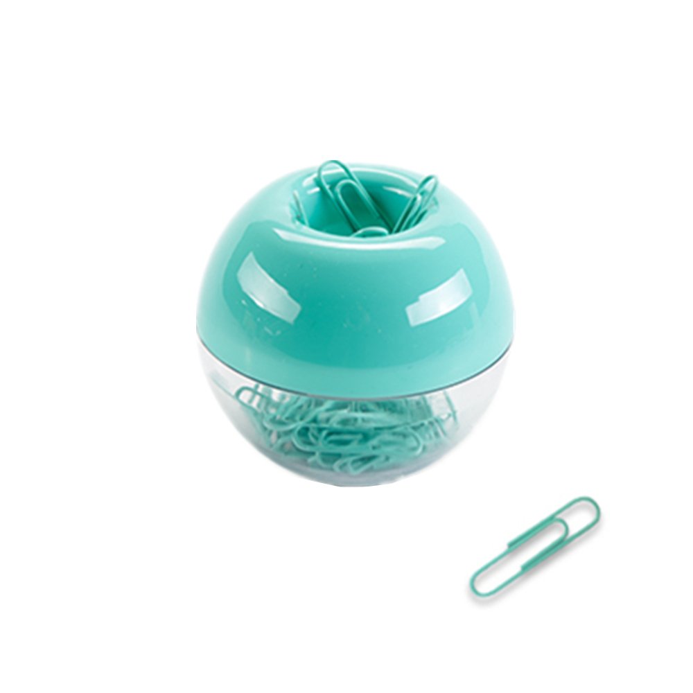 Photo 1 of 100pcs 28mm Mint Green Paper Clips Medium in Mint Paper Clips Dispensers Holder Paperclips Storage Case for Desk Organizer Accessories (Mint Green)