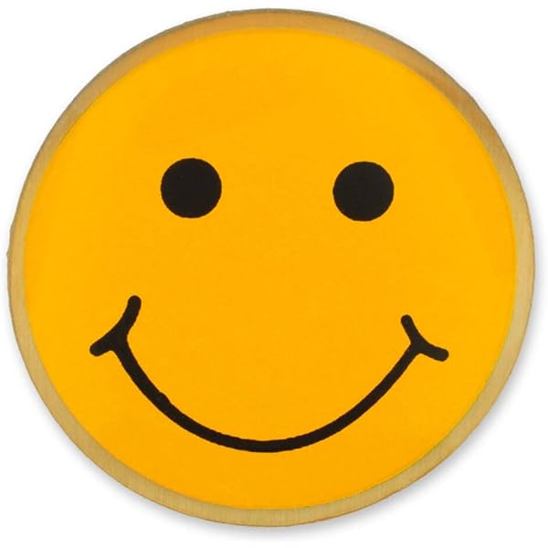Amazon.com: Classic Yellow Happy Face Enamel Pin – 1.25 inch