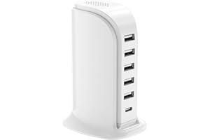 Charging Station for Multiple Devices Upoy, Multi USB Tower Hub with 5 USB+1 Type C Ports, USB C Charger Block Fast Charging for Apple/Samsung/Android Gadgets, Cute Home Office Desk Accessories