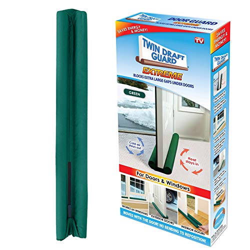 Twin Draft Guard 60223-DNA Energy Saving Under Door Stopper, Green - Thumbnail 6