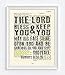 The Lord Bless You and Keep You, Numbers 6:24-26, Christian Art Print, Unframed, Vintage Bible Verse Scripture, Blessing Prayer Wall and Home Decor Poster Gift, 8x10 Inches