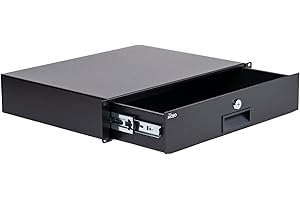 Tecmojo 2U Rack Drawer,Rack Mount Drawer for 19in Network Equipment/Server/AV Rack or Cabinet Enclosure,Sliding and Lockable Server Rack Drawer - Load-Bearing 22lb (10kg),with Cable Management Holes
