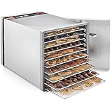 STX International STX-DEH-600W-SST-CB Stainless Steel Dehydra 10 Tray Food and Jerky Dehydrator with 40 Hour Timer PLUS a FREE All New "Dehydrating Made Easy" Cookbook on CD with over 270 Recipes!