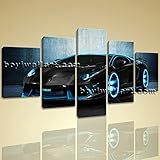 Large Tron Lamborghini Aventador Other Photography Wall Art Print Canvas Decor, Large Car Wall Art, Dining Room, Black Pearl
