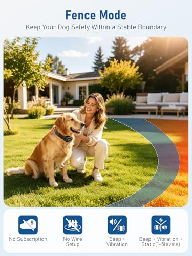 VOISTINO 2-in-1 GPS Wireless Dog Fence & Training Collar with Remote, Up to 2997 ft Range, 4 Training Modes, IPX7 Waterproof & Rechargeable, Built-in Light, Electric Dog Fence System