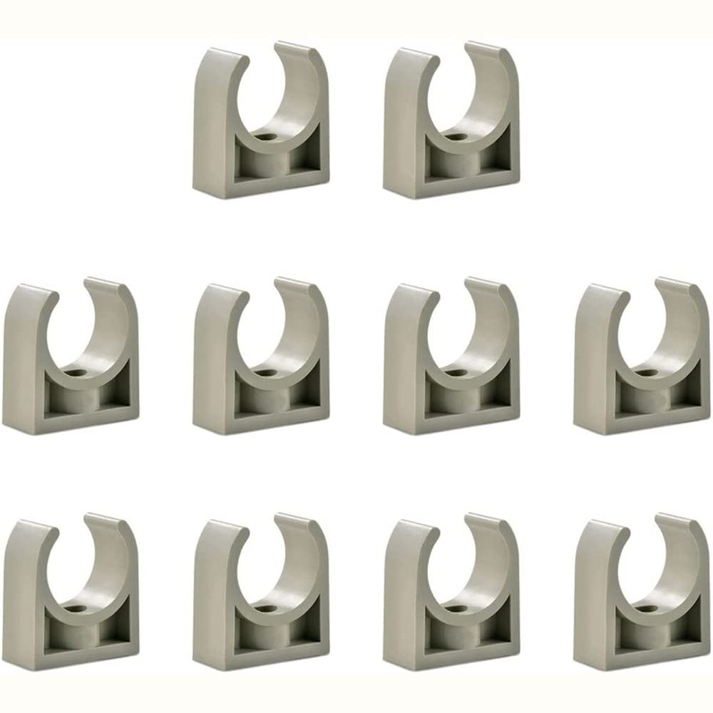 Pipe Clips, 50mm PPR Pipe Clip, PVC Saddle U-Shaped Pipe Clamp Clips Grey Fit for 20mm 25mm 32mm 40mm 50mm Water Pipe Hoses Oil Pipes