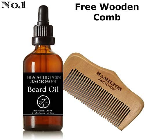 No.1 Beard Oil Cedar, Lime & Rosemary Scent 100% Organic & Natural by Hamilton Jackson - The Best Beard Softening Conditioner for Men - Natural Oils - Handcrafted in London - in Gift Box - Very Light