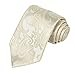 KissTies Cream Champagne Tie Set: Paisley Necktie + Pocket Square + Gift Box