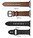 for Apple Watch Band 42mm Leather iWatch Band Strap Replacement for Apple Watch Series 3/4 42mm, Stainless Steel Metal Black Adapter and Buckles, Black Dots - Brown