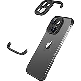 Losin Compatible with iPhone 14 Case Borderless Design Camera Lens Protection Thin Lightweight Soft Silicone Frameless Case Shockproof Bumper Cover for iPhone 14 6.1 inch, Black