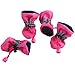 Royal wise Anti-Slip Dog Boots Pet Dog Cat Shoes Soft Stockings for Doggie 4PCS (S, SprRose)