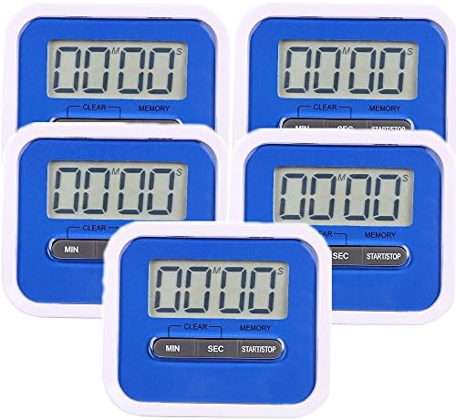 5 Pack Digital Kitchen Timer Magnetic Countdown Up Minute Second Timer