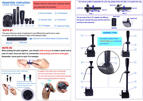 2 COODIA+Submersible+Fountain+Adjustable+Hydroponic