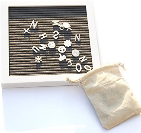 Letter Board White | Gray Felt Message Board 10x10 | Letterboard - Includes 360 Letters, Numbers &amp; Symbols (10 x 10 Inches) - Message Board for Photos, Announcements, Milestones