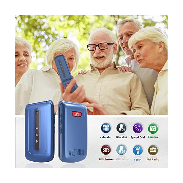 Unlocked-Senior-Flip-Mobile-PhoneBig-Button-Phone-For-Elderly-Easy-to-UseSIM-Free-Phone-with-24-Large-Screen-SOS-Button-FM-Radio-Torch-and-Charging-Cradle-Blue Unlocked Senior Flip Mobile Phone,Big Button Phone For Elderly, Easy to Use,SIM Free Phone with 2.4" Large Screen | SOS Button| FM Radio | Torch and Charging Cradle (Blue)