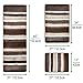 mDesign Soft Microfiber Polyester Spa Rugs for Bathroom Vanity, Tub/Shower - Water Absorbent, Machine Washable - Plush Non-Slip Rectangular Accent Rug Mat - Striped Design, Set of 3 Sizes - Brown