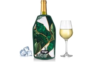 NEWGO Wine Cooler Sleeve Reusable Wine Bottle Cooler Flexible Wine Ice Pack Sleeve Keep Wine Cool and Refreshing for Standard Size Bottles for Red Wine, White Wine & Champagne - Green