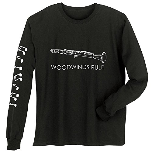 Unisex Adult Woodwinds Rule - Clarinet - Long Sleeve T-Shirt - XXL