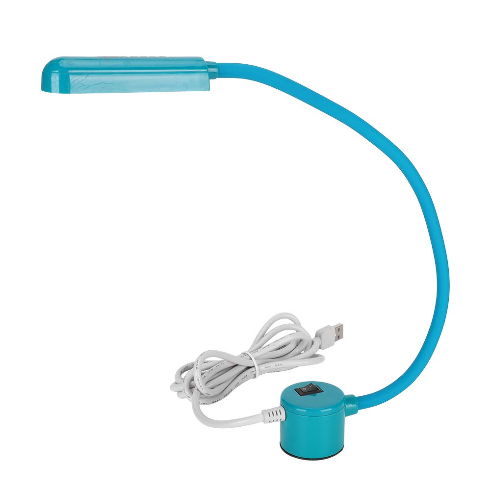 03 Energy-Saving Sewing Machine LED Lamp with Magnetic Base and 360° Gooseneck, Turquoise Metal