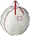 Wreath Storage Bag- 30” Round- Protect Holiday, Easter, Fall & Christmas Artificial Wreaths & Garland- Zippered Tote with Handles by Elf Stor (White)