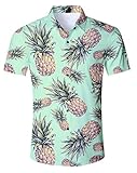 Uideazone Men Summer Button Down 3D Printed Aloha Shirt Casual Short Sleeve Tropical Beach Hawaiian Shirts