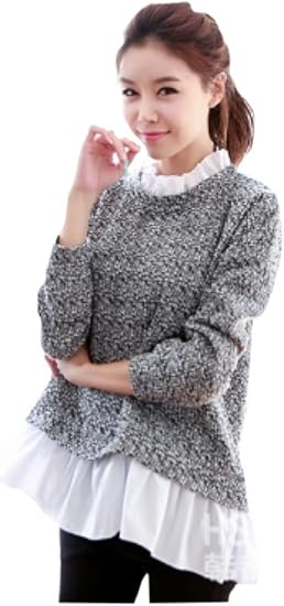 Amazon レディース 春のトップスおしゃれに重ね着風アンサンブルカットソーです 人気のデザイン 混色です こなれた着こなしでパンツに良く合います ファッションスナップ 限定 巾着袋付き M 1色 写真参照 Tシャツ カットソー 通販