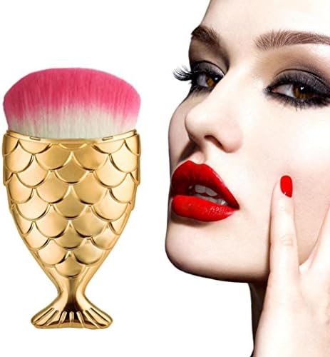 Start Gold Brush Fish Scale Fishtail Bottom Powder Foundation Makeup Cosmetic Brush (1PC Round Head)