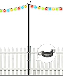 Queension 10FT Deck String Light Poles for Outdoor
