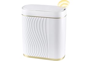 SYNCVIBE Bathroom Sensor Trash Can with Lid 2 Gallon Automatic Trash Bin, 7.5 Liter Small Smart Garbage Can, Slim Waterproof Garbage Bin, Narrow Waste Bins for Bedroom, Living Room, Office