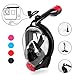 HEETA Snorkel Mask 2.0 Version 2018 New Foldable 180° Full Face Snorkel Mask Panoramic View with GroPro Mount Anti-Fog Anti Leak Easy Breath Dry Snorkel Mask for Adults Kids, (Black & Red S/M)