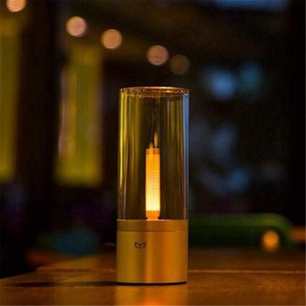KIMIBen Table Lamp 6.5W Rechargeable Dimmable LED Night Light Bluetooth Control Table Lamp (Color : Gold, Size : 72x195mm)
