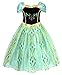 Cotrio Little Girls Anna Coronation Dress Princess Anna Costume Dress up Halloween Cosplay Fancy Dresses Size 3T (2-3yrs, Green)