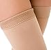 TOFLY® Medical Thigh High Compression Stockings Footless for Women & Men, Opaque Support Hose, 20-30mmHg Graduated Compression Socks with Silicone Band for Varicose Veins, Edema, DVT, 1 Pair Beige M
