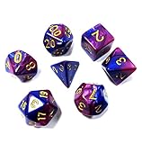 OVERMAL 7pcs/Set TRPG Game Dungeons & Dragons Polyhedral D4-D20 Multi Sided Acrylic Dice