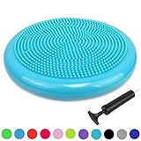 Trideer Extra Thick 34/35cm Air Stability Wobble Cushion, Core Balance Disc, Balance Boards, Posture Trainer, Fitness Stability Pad with Pump - Available in Black, Blue, Red, Orange (34cm Turkis)