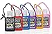 Antibacterial Travel Hand Sanitizer Gel with Aloe Vera by L'AUTRE PEAU - Jelly wrapped with Travel Strap (6 Pack, Black,Red,Blue,Purple,Yellow,Pink)