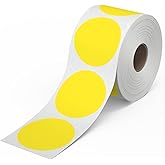 Rollo Circle Thermal Labels 2 Inch - Roll of 1,000 Round Sticker Labels - Multi-Purpose Direct Thermal Printer Stickers 2x2 (Yellow)