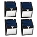 GRDE 4 Pack Outdoor Solar Lights 16LED Motion Sensor Security Outside Wall Lights with Bright/Dim Mode for Home Patio Yard Deck Garden Path Porch Driveway Stairs