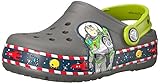 Crocs Unisex-Kids Crocband FL Buzz Lights K Clog, Slate Grey, 2 M US Little Kid