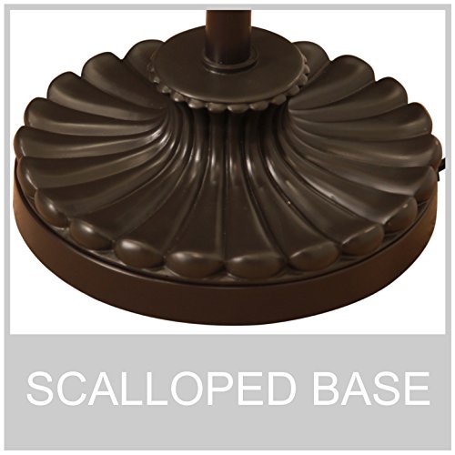 Light Accents Traditional Iron Scrollwork Floor Lamp, Bronze with Fabric Shade - Thumbnail 7