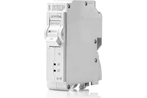 Leviton 1-Pole Plug-on Smart AFCI/GFCI Branch Circuit Breaker, 15 Amp, 120 VAC, LB115-DS, White