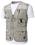 H2H Mens Casual Waterproof Multi-Pocket Outdoor Active Cargo Camping Vest