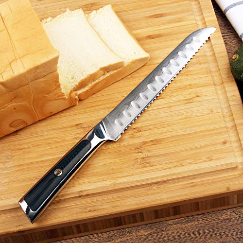 image for Kitchen Knife 8inch Bread Knife Japanese Damasus High Carbon Stainless