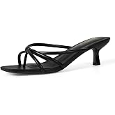 SKETOE Kitten Heels Dressy Women Strappy Heel Sandals Square Open Toe Flip Flop Heels