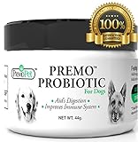 PROBIOTIC FOR DOGS – Premo Pet – Digestive Enzymes – Stomach Upset, Diarrhea, Vomiting, Gas, Itchy Infected Skin, Allergies, Weight Support, Poop Eating – Health Supplement – Guaranteed Relief – 44 g
