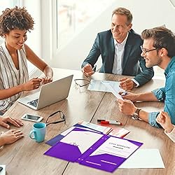 EOOUT 5pcs Folders with Pockets 3 Hole Punched