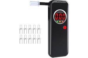 WILLCEAL Breathalyzer, High-Accuracy Personal Alcohol Breath Tester with Digital LCD Display，Portable Alcohol Detector for Home Party Use (Black)